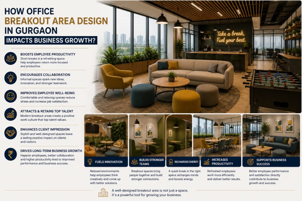 How Office Breakout Area Design in Gurgaon Impacts Business Growth?
