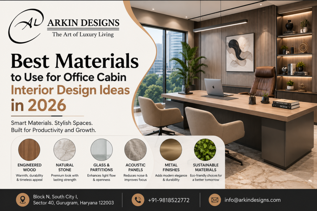 Best Materials to Use for Office Cabin Interior Design Ideas in 2026