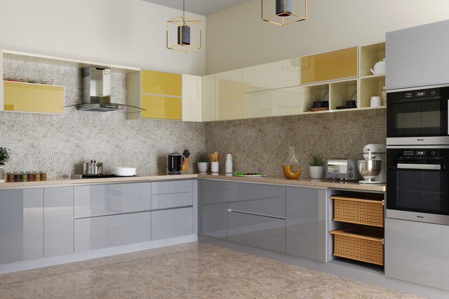 L Shape Modular Kitchen 7