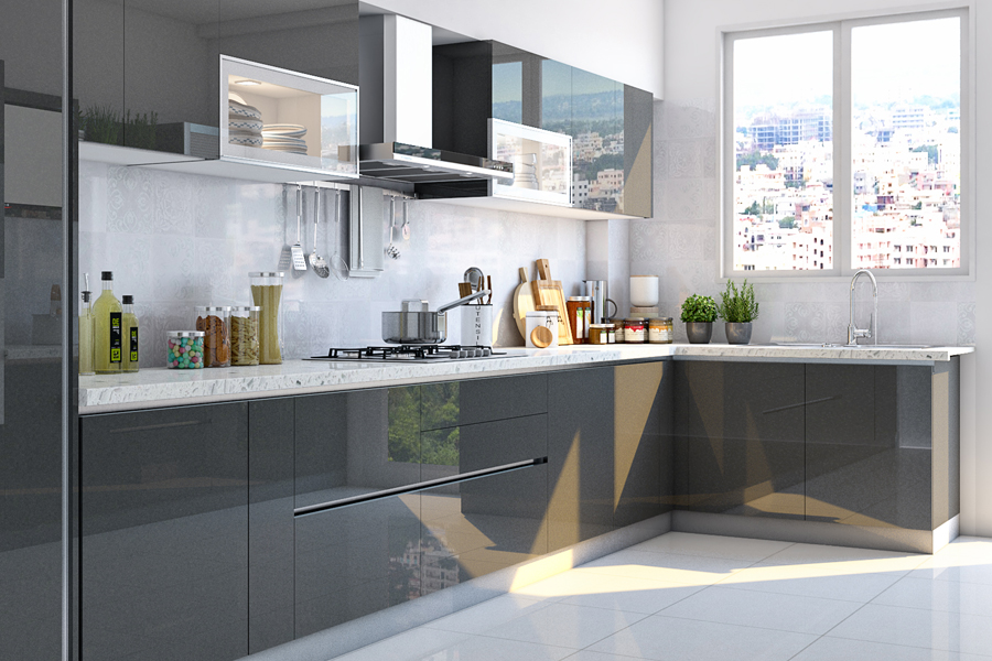 L Shape Modular Kitchen 9