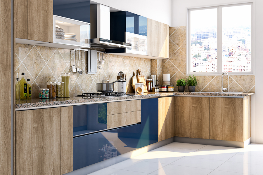 L Shape Modular Kitchen 10