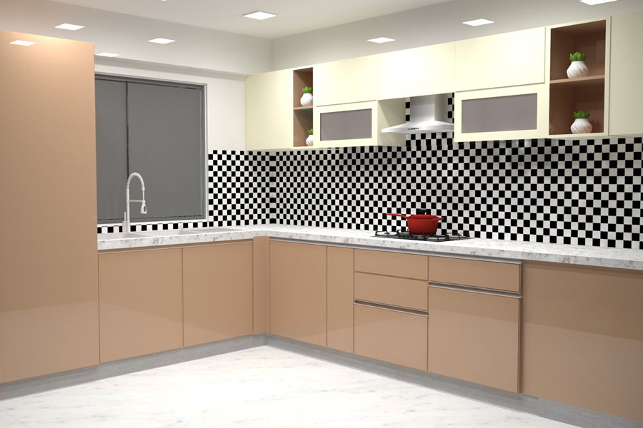 L Shape Modular Kitchen 11