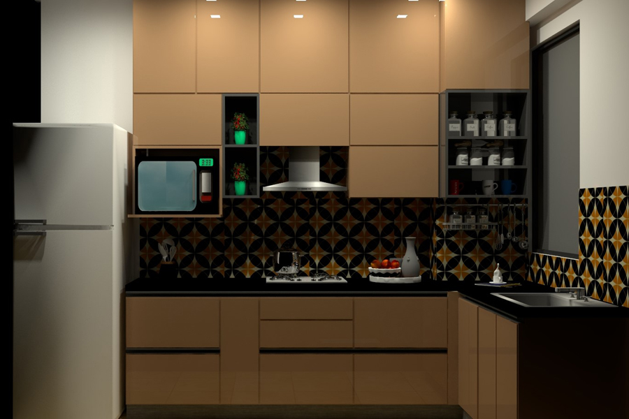 L Shape Modular Kitchen 1