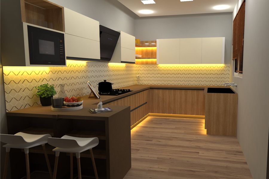 U Shape Modular Kitchen