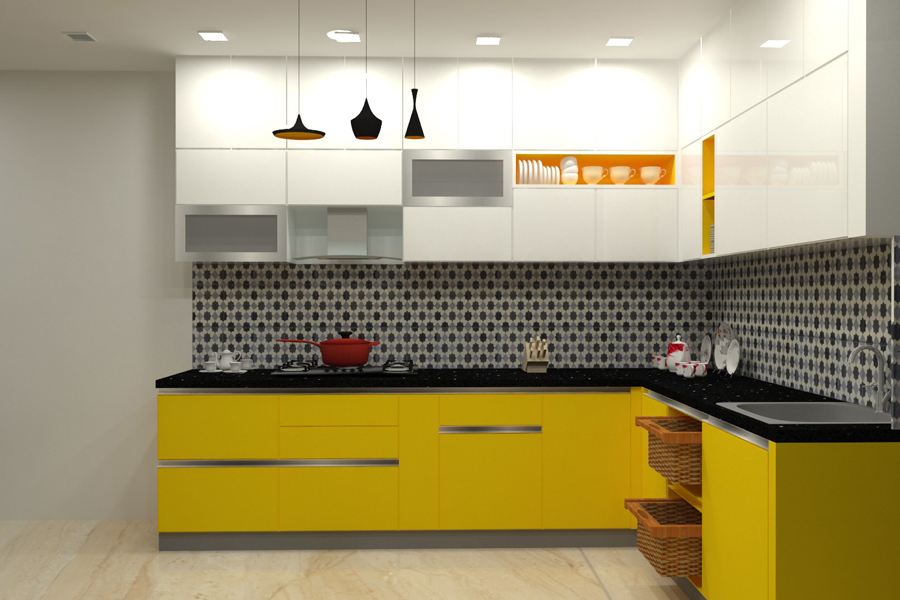 L Shape Modular Kitchen 3